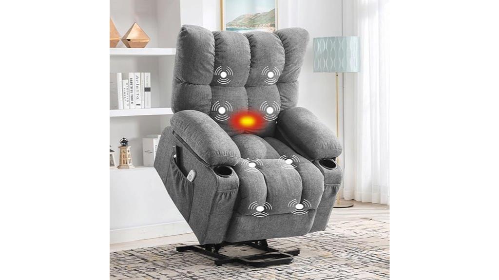 recliner with massage heating