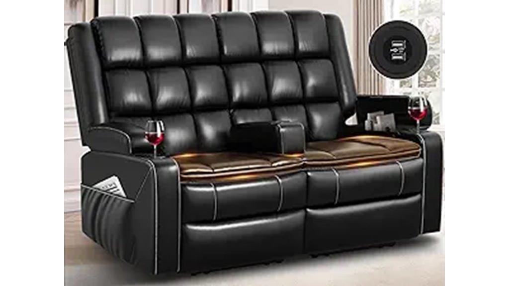 reclining loveseat with console