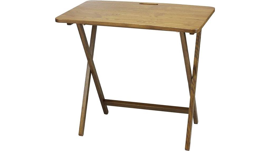 red oak folding table
