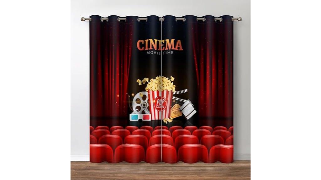 red popcorn clapboard curtains