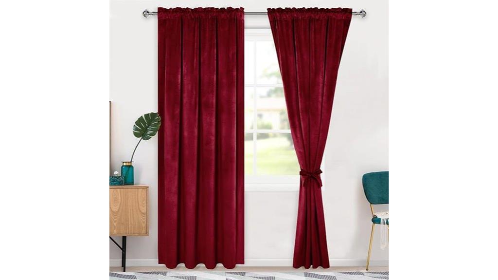 red velvet blackout curtains