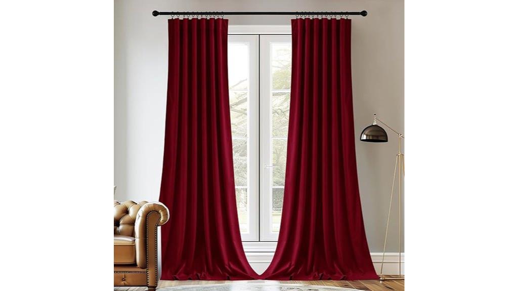 red velvet curtain hooks