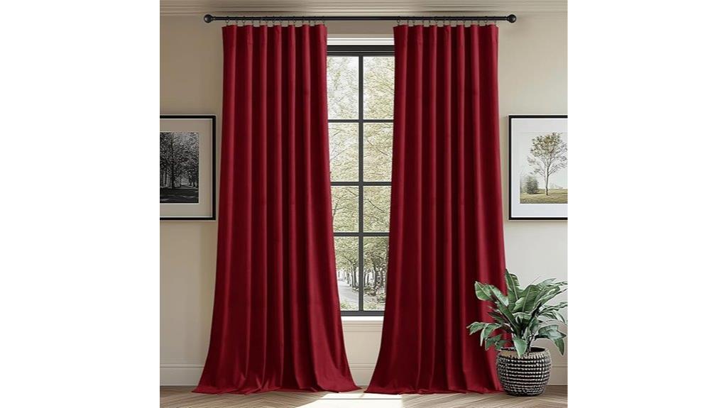 red velvet curtain set