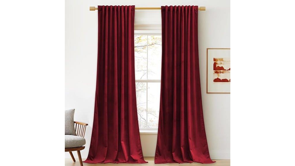 red velvet insulated curtains