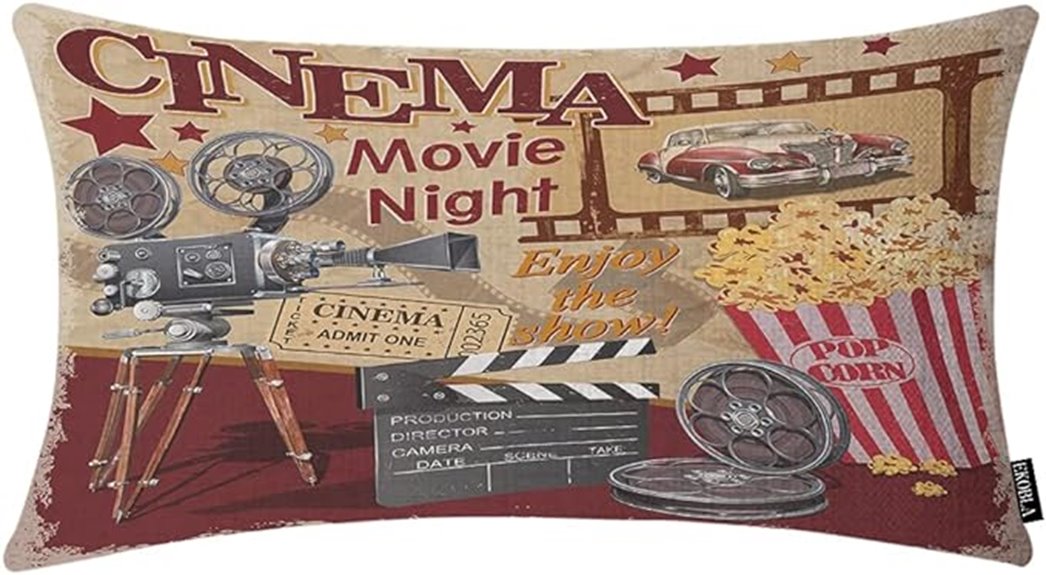 retro cinema pillow covers