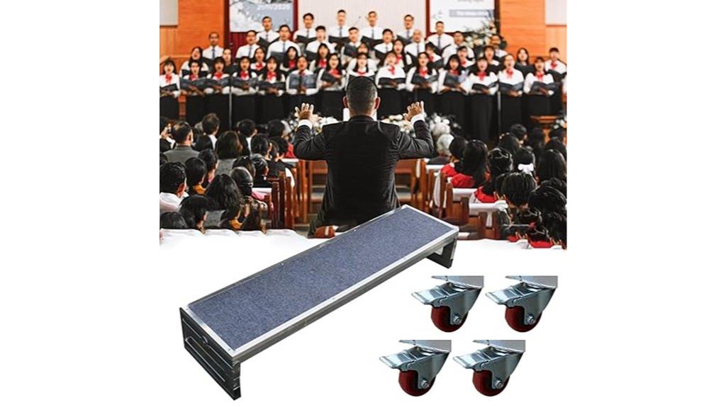 rolling choir riser casters