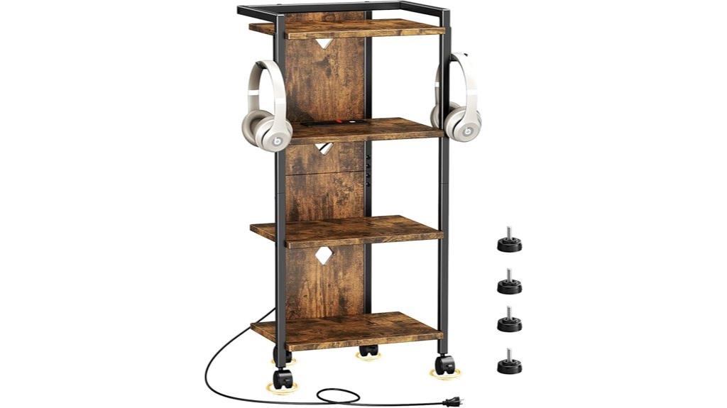 rolling mobile media stand