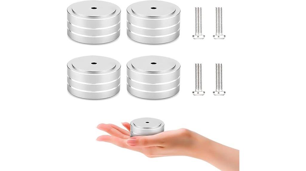 silver hifi speaker feet