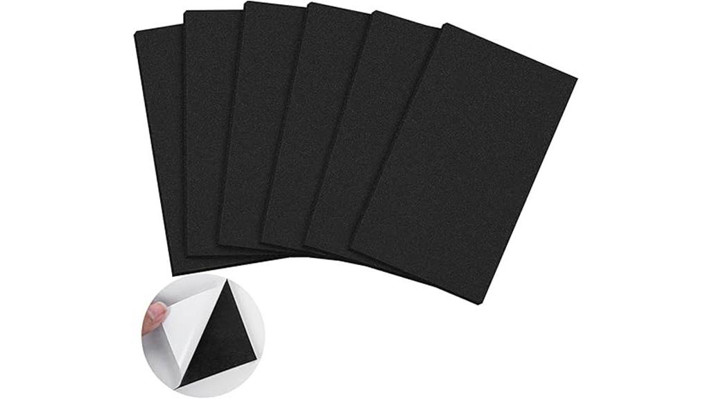 six foam padding sheets