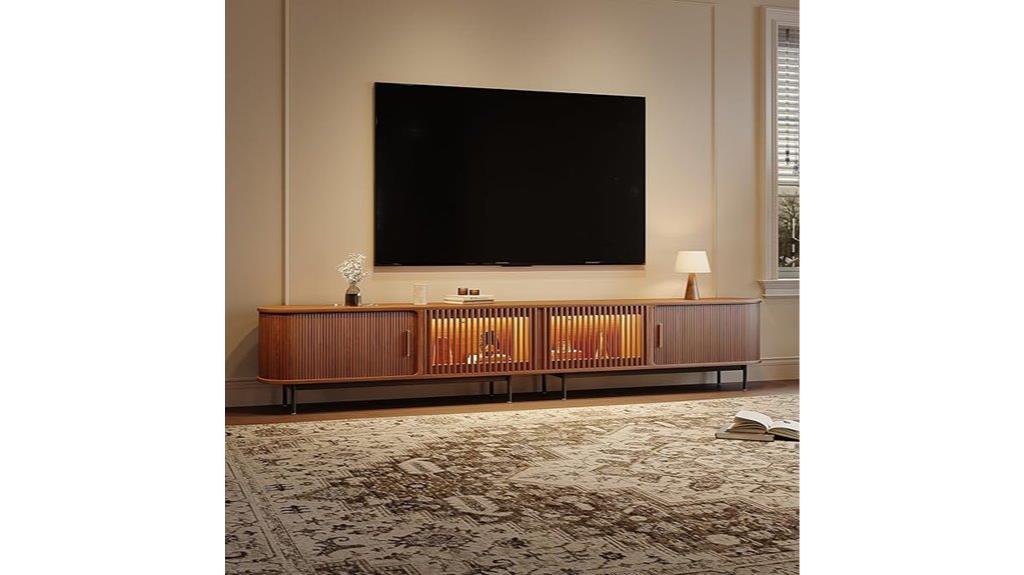 sliding led tv stand