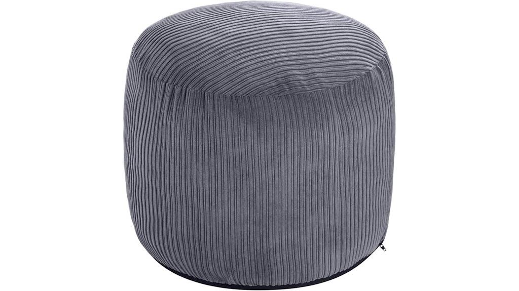 small dark grey ottoman