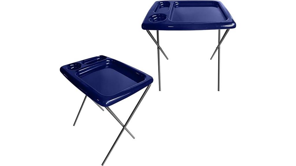 two foldable tray tables