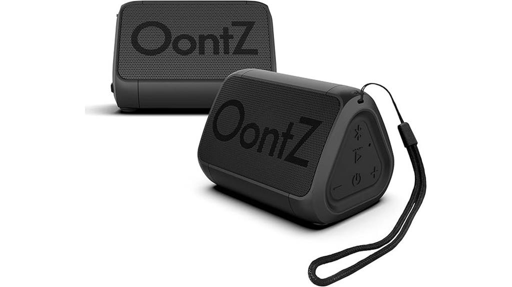 two portable water resistant speakers