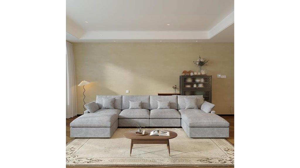 u shaped living room couch