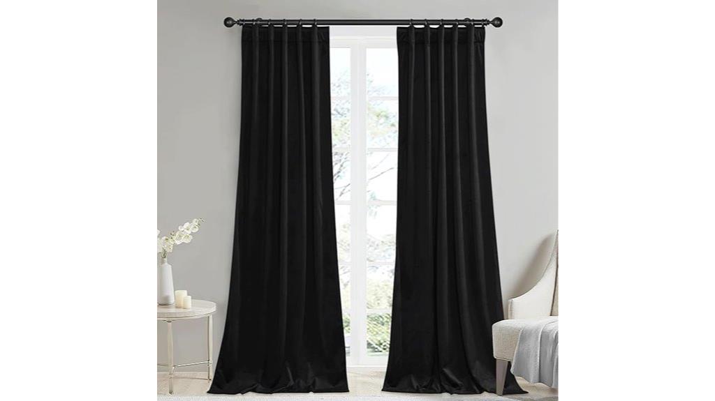 velvet 90 inch room darkening curtains