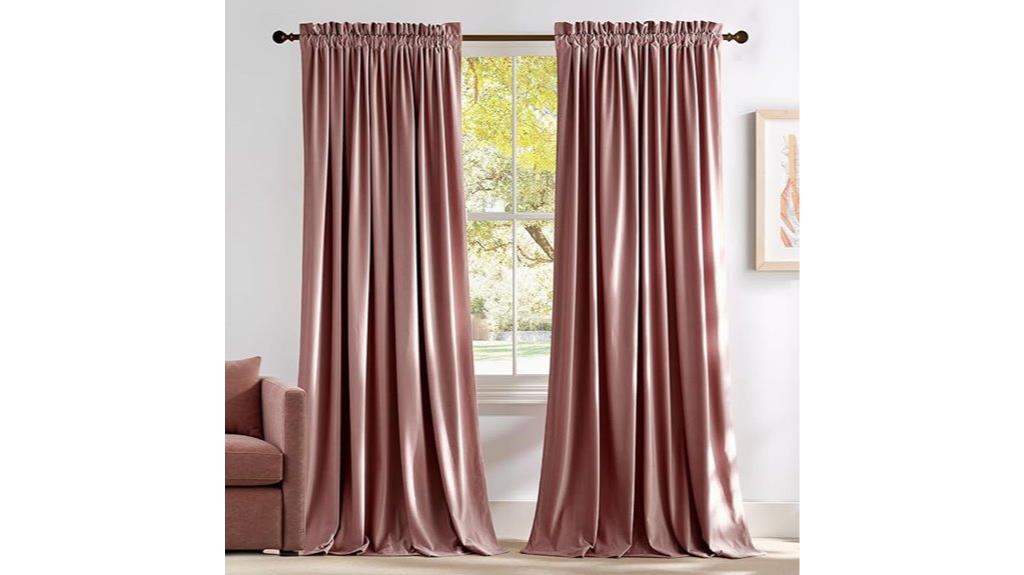 velvet curtains with rod