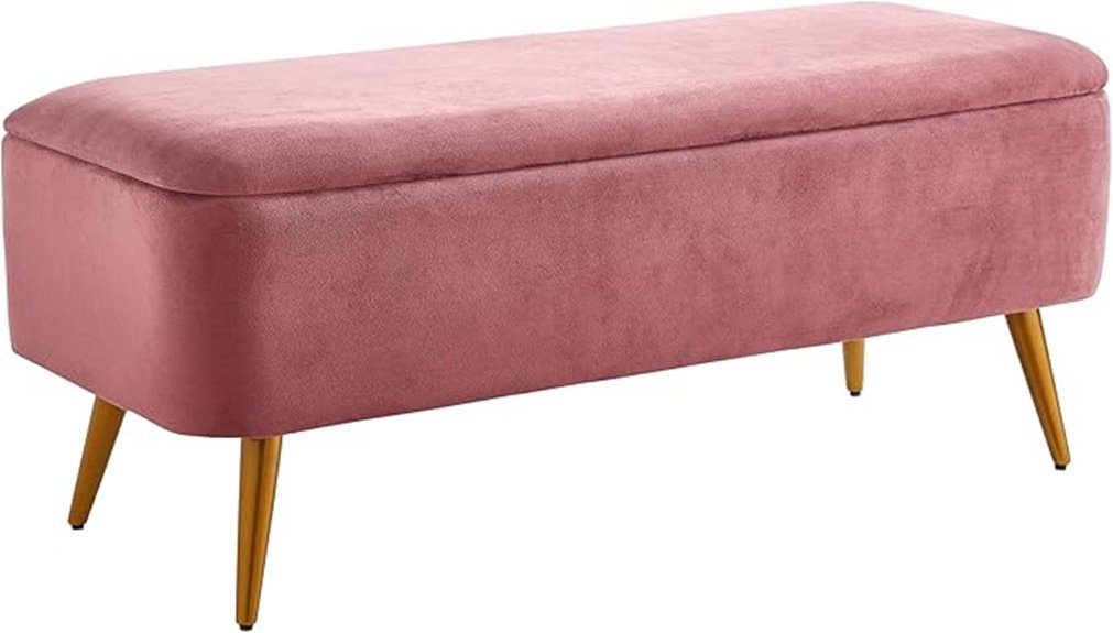 velvet rose storage bench