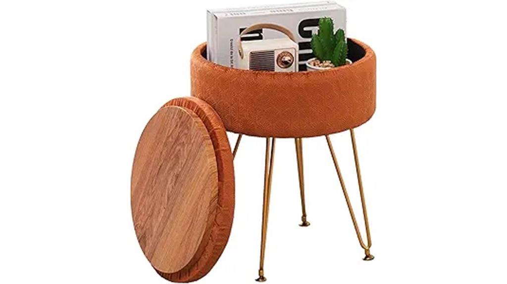 velvet storage foot stool