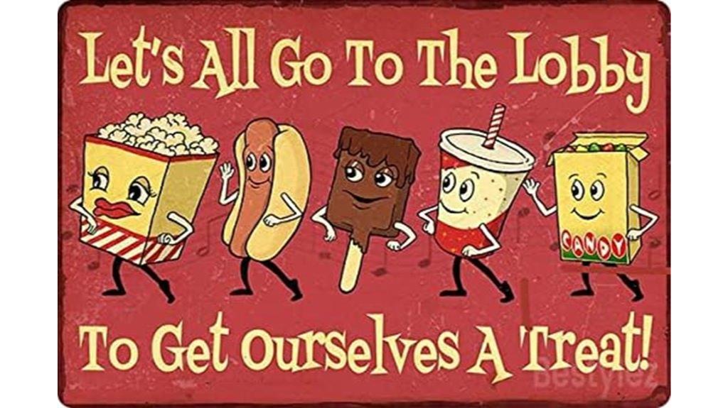 vintage movie snack sign