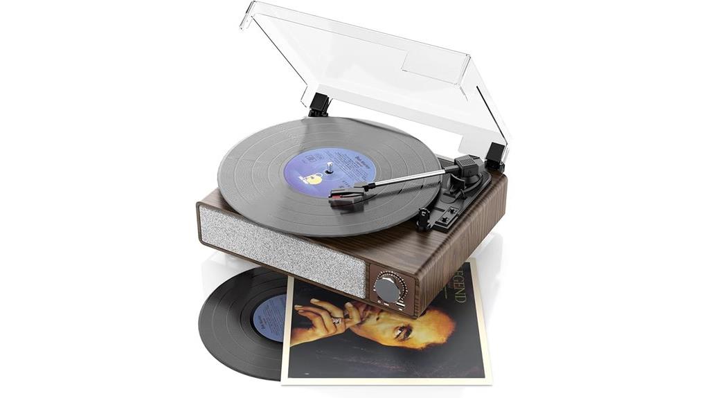 vinyl player with speakers