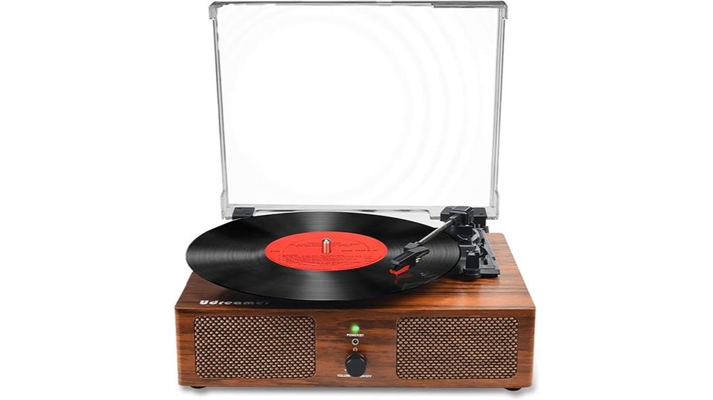 vinyl player with speakers
