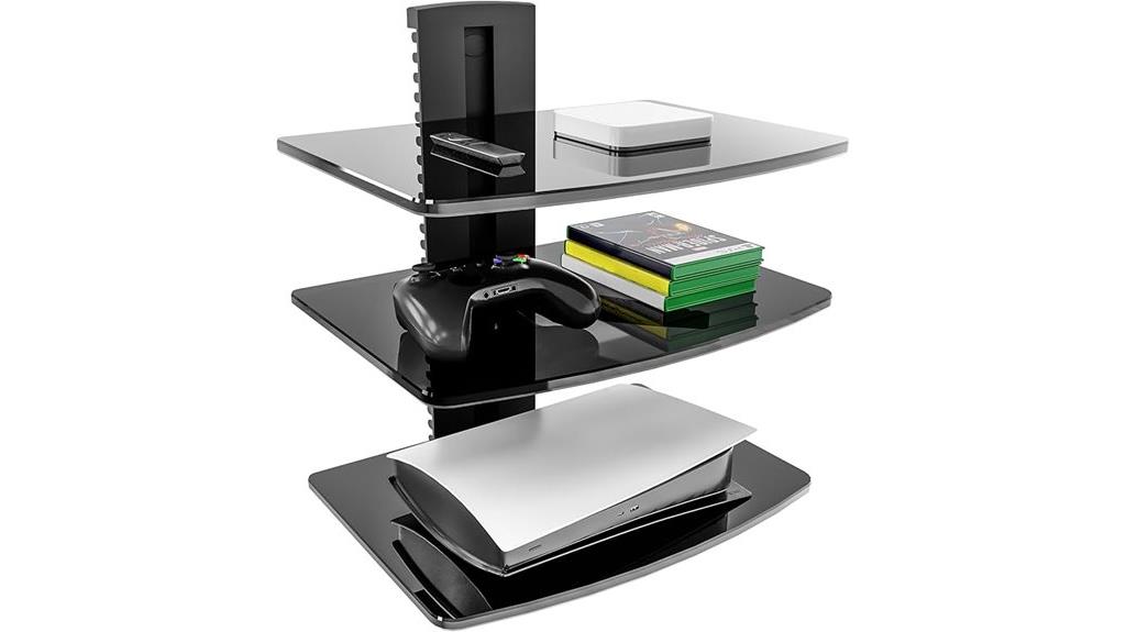 wall mounted tv accessory shelf