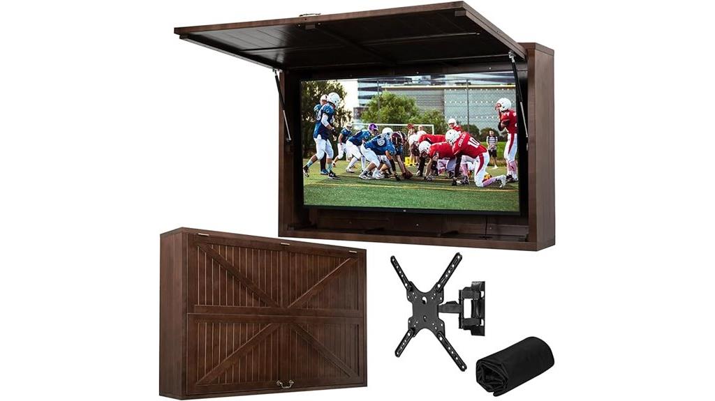 weatherproof wooden outdoor tv enclosure