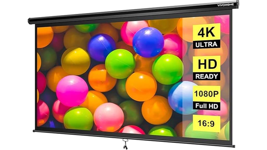 100 inch retractable projector screen