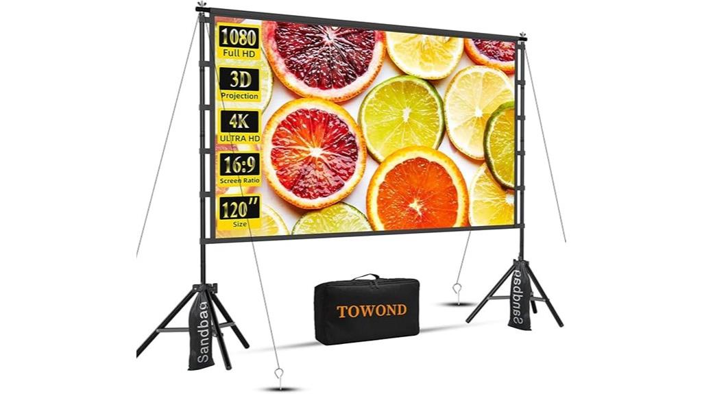 120 inch portable projector screen