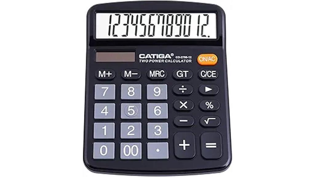 12 digit solar desktop calculator