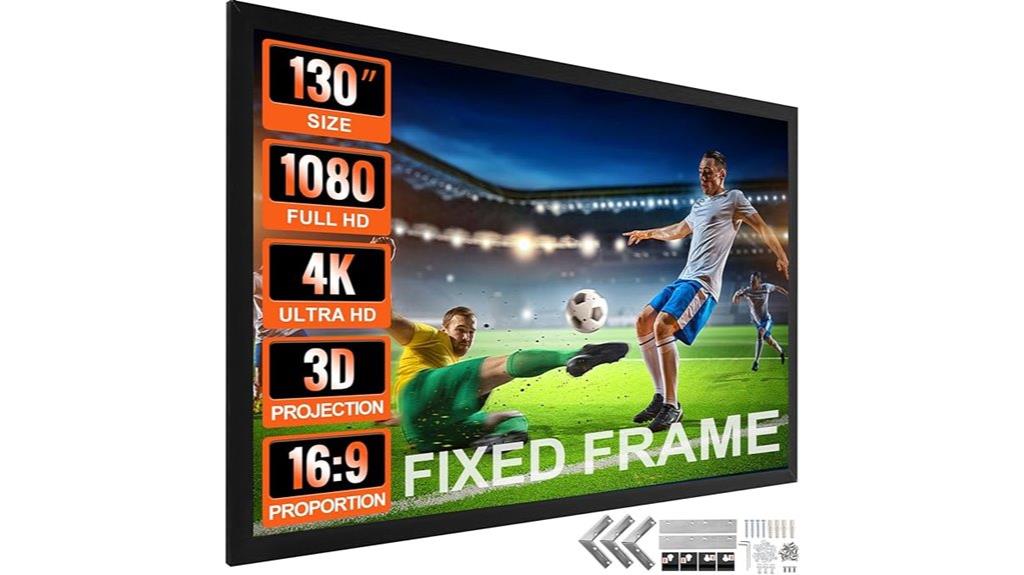 130 inch fixed projector screen