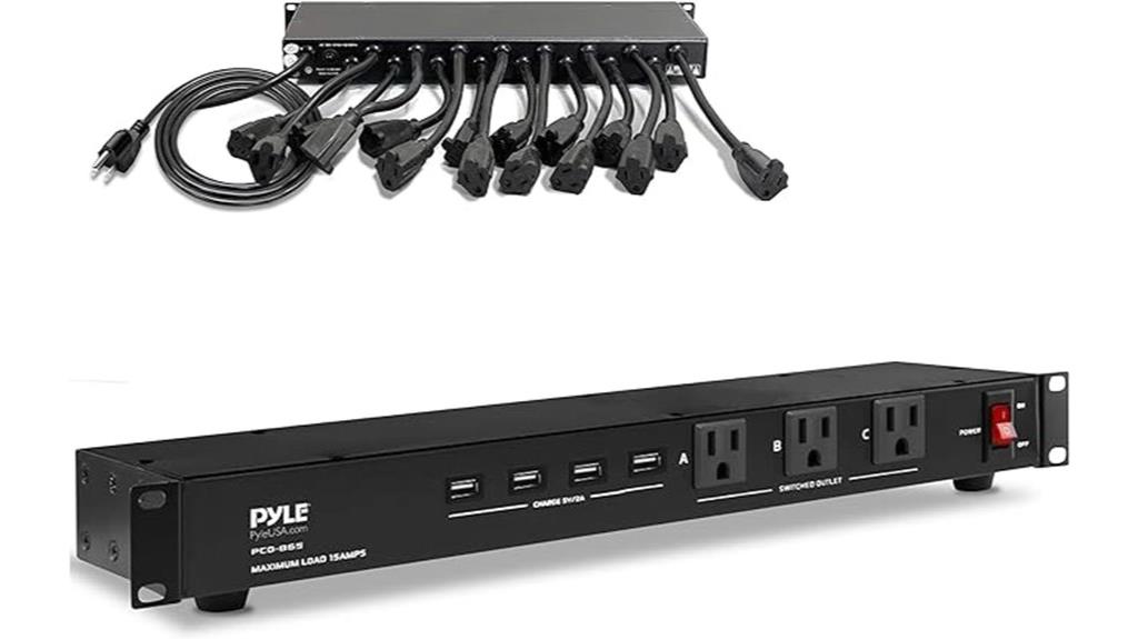 19 outlets power distribution rack