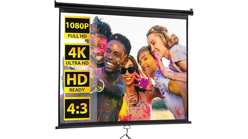 72 inch portable projector screen