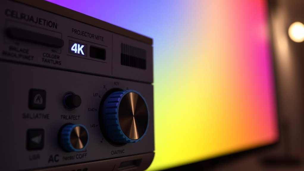 adjust projector color settings