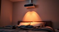 bedroom projector cozy setup