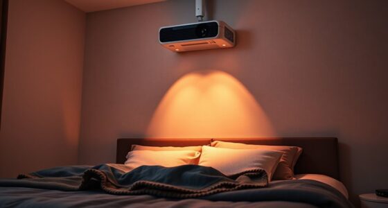 bedroom projector cozy setup