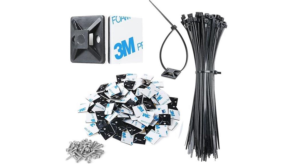 black adhesive zip tie mounts