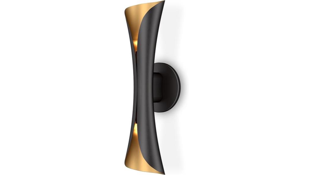 black and gold wall sconce