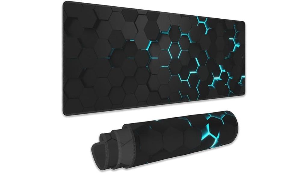 blue honeycomb gaming mat