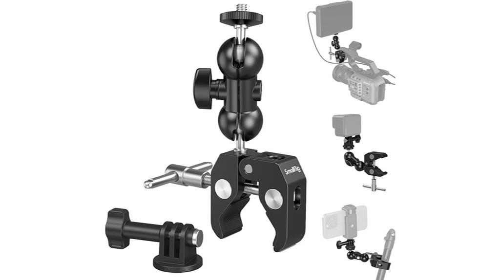 camera mount with double ball