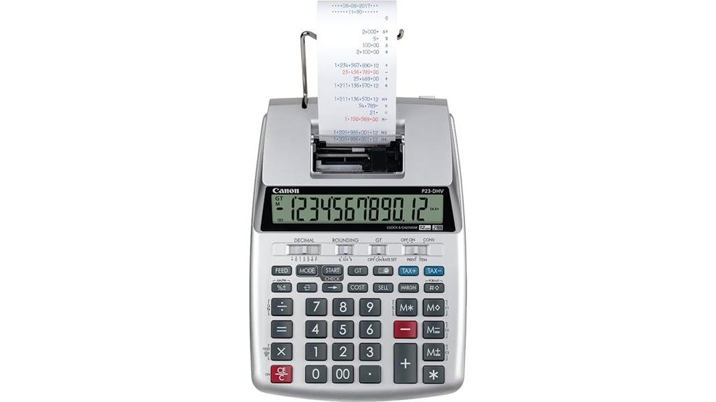 canon printing calculator with double check