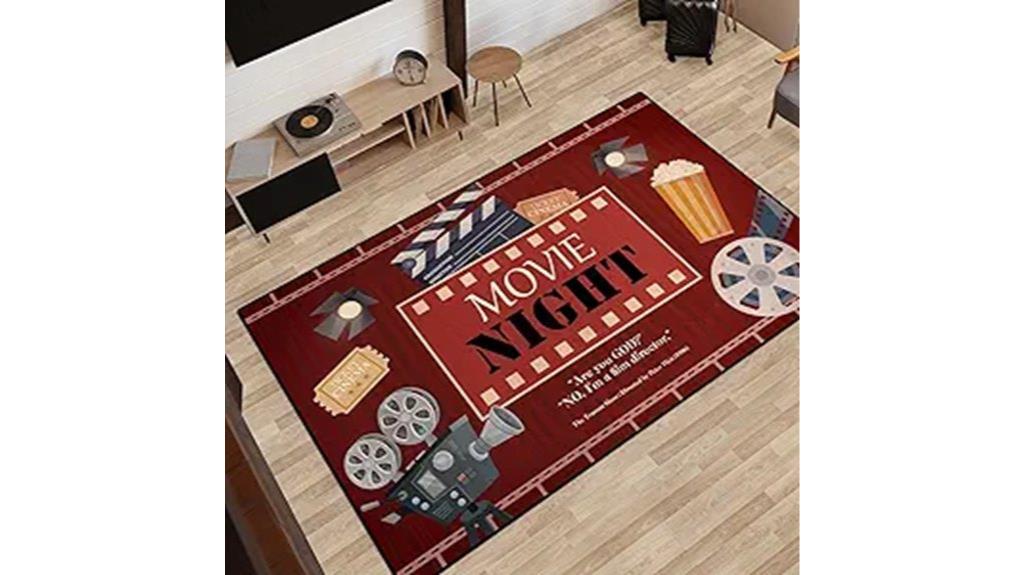 cinema sign floor rug