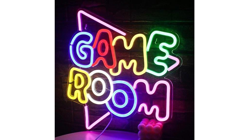 colorful neon game sign
