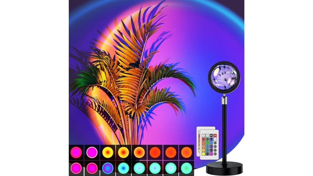 colorful rotating sunset lamp