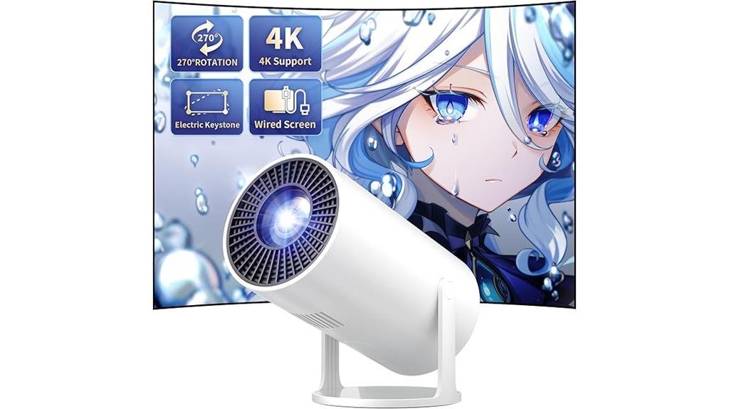 compact 4k projector with stand