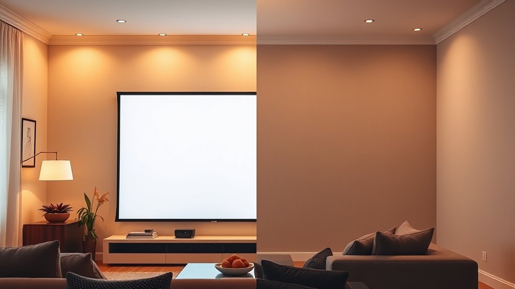 compare wall versus screen