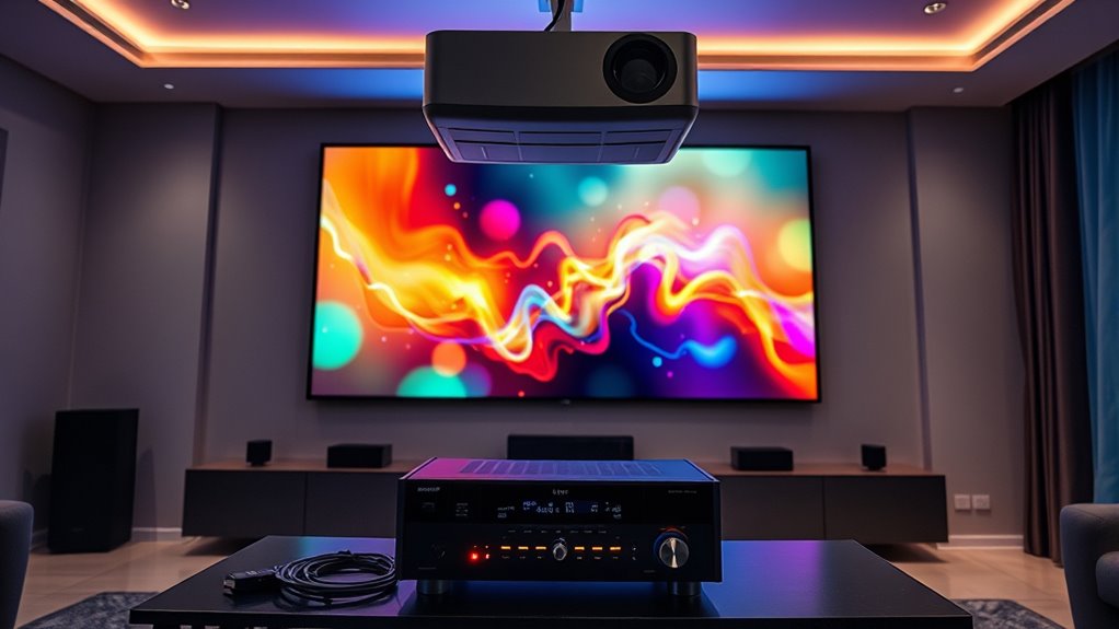connect projector to receiver