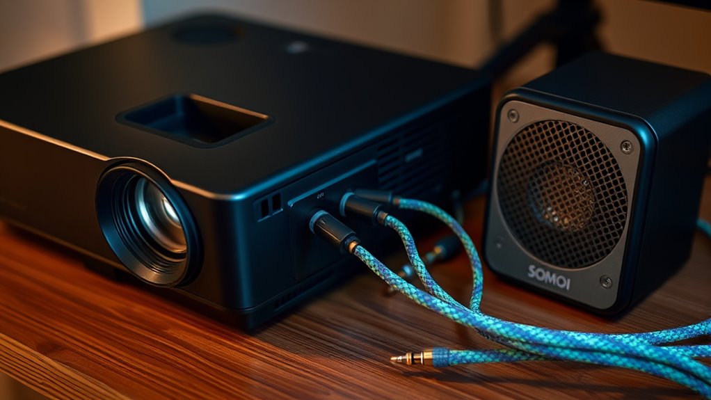 connect projector to speakers