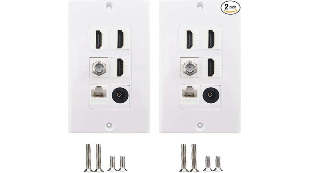 dual hdmi optical wall plates