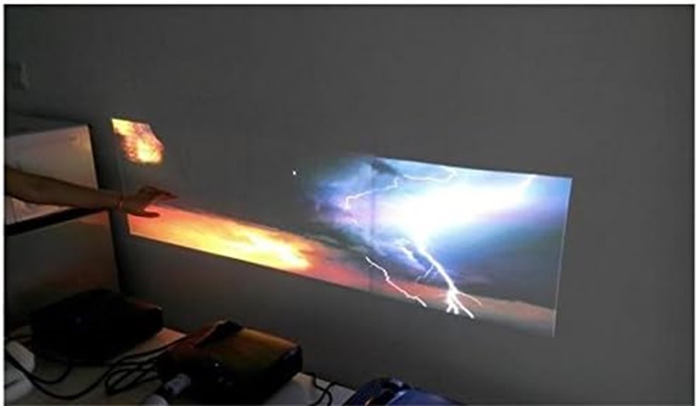 dual projector floor display